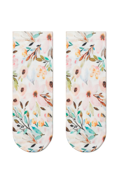 Conte Elegant Șosete din poliamidă cu model floral, Conte Fantasy 052 - Multicolor, 36-39 (23-25)
