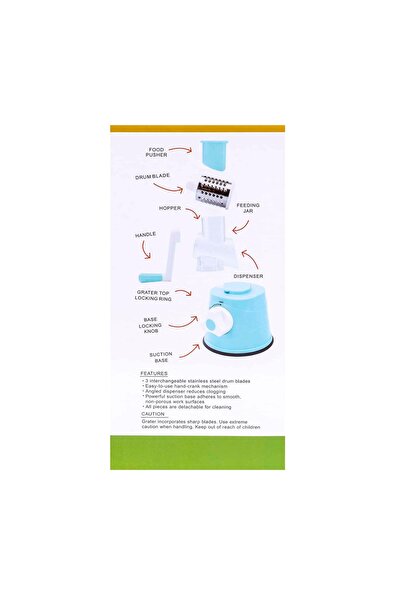 Z-Tools Hand crank grater for fruits and vegetables, 3 interchangeable blades / ZTS 5673