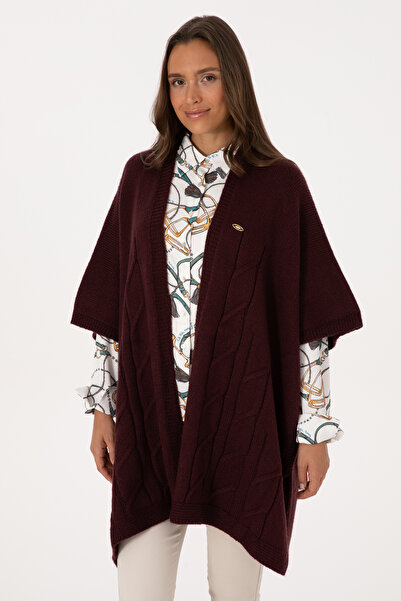 U.S. Polo Assn. Women's Burgundy Knitwear Poncho 50310008-Vr177