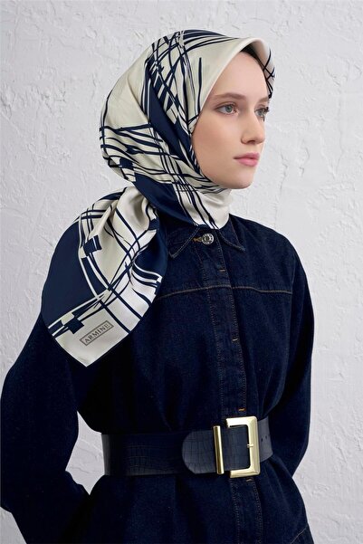 Armine Eșarfă din mătase pură cu model geometric 9442D 34