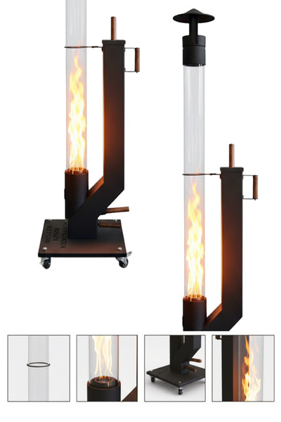 YAŞAM GARDEN DİZAYN Tekerlekli Füze Pelet Soba