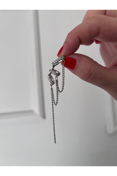 shop Stainless Steel Silver Color Stone Dangle Chain Earrings