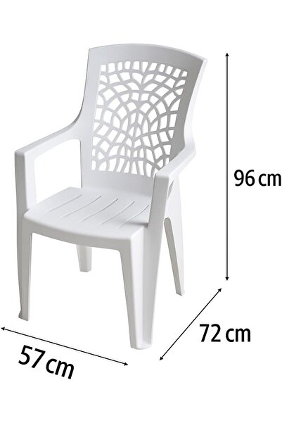mastergold Durable Plastic Garden & Home Chair with Armrests – 57×72×96 cm