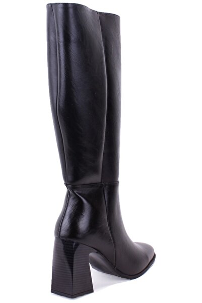 DAGOSTER Dza07-11701500 Black Daily Zippered Crotch Heeled Women's Boots