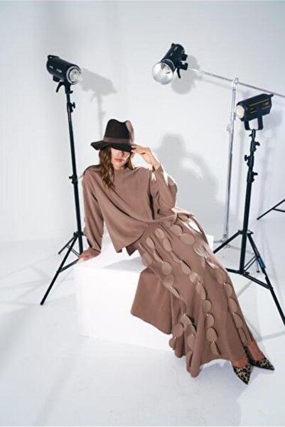 Ceremony Cookie Leather Particle Detail Waist Elastic Skirt Suit