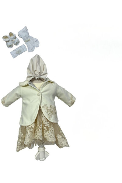 Botez Mira-ivory girl's dress with coat