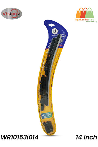 visionX WR10153i014 شفرة مساحات سيارة عالمية مقاس 14 بوصة مع 10 محولات - متوا...