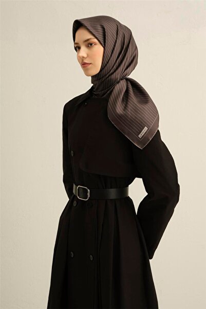 Armine Klasik Desenli Saf İpek Twill Eşarp 9348D 03