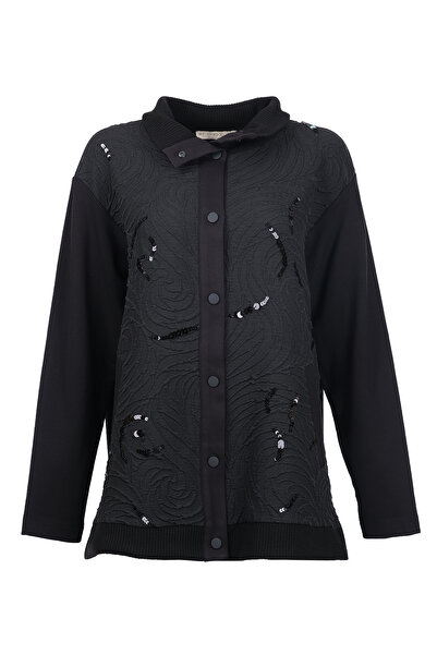 Gala-Xi Plus Size Sequin Detailed Embroidered Jacket