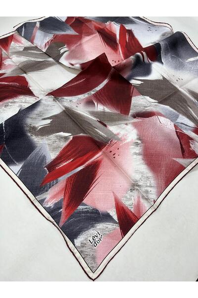 Levidor Kırmızı Tivil İpek Eşarp IST 88610 - 1 Karışık Desen