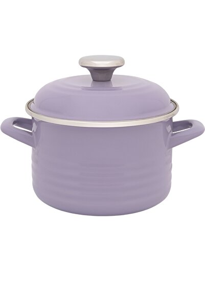 Metalac Τυπική μεταλλική γλάστρα με καπάκι, 16cm, 2l, παστέλ λιλά