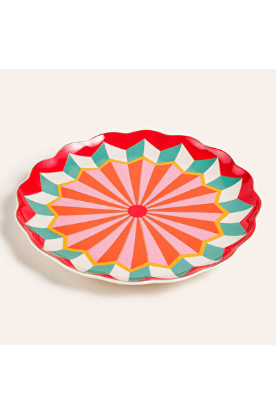 Zsa Zsa Zsu Luohu Porselen Yemek Tabağı 27x27x3 Cm Kırmızı