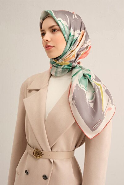 Armine Eșarfă din twill de mătase pură cu model 9337- 80