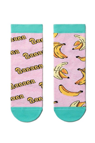 Conte Elegant Funny cotton socks, with "Banana" pattern, Conte Happy 166 - Light Pink, 36-39 (23-25)