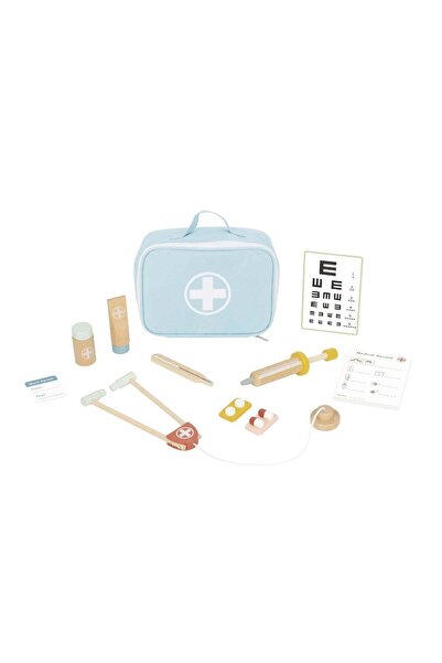 Tooky Toy Trusă de doctor mic (set de valiză de doctor din lemn)