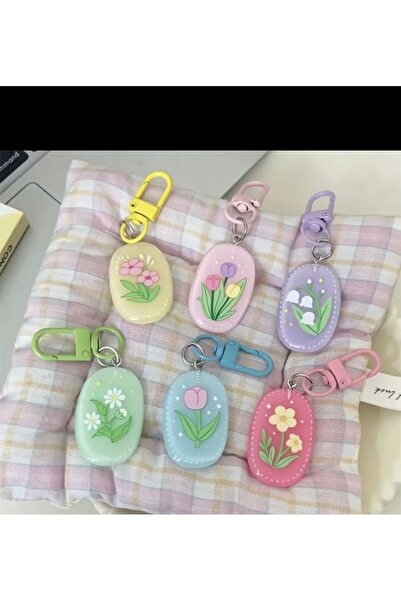 Mixshop Online Çiçek Desenli Epoksi Anahtarlık Charm (1 Adet Karışık Gönderil...