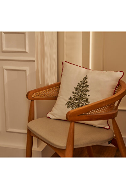 Bella Maison New Year Embroidered Throw Pillow Cover White (43X43 cm)