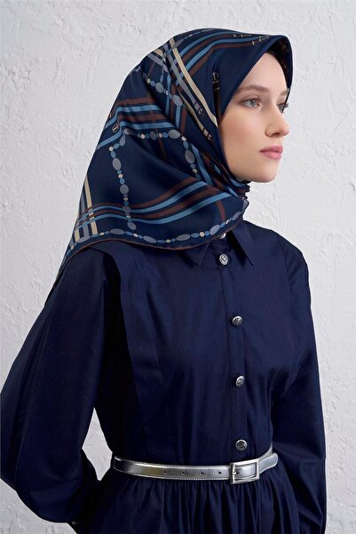 Armine Шарф Sura Saf Іpek 9407 - 83 Синій змішаний візерунок