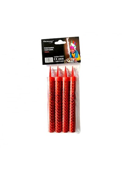 triplex Artificii tort rosii 12 cm 4 buc