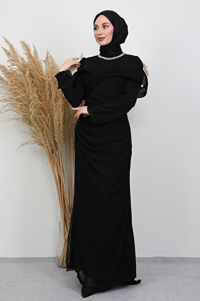 lizatesettür Açangül Şifon Abiye Siyah