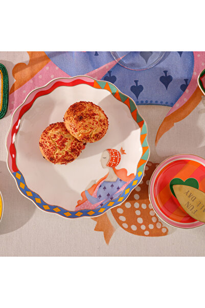 Zsa Zsa Zsu Luohu Porselen Pasta Tabağı 19x19x2 Cm Renkli