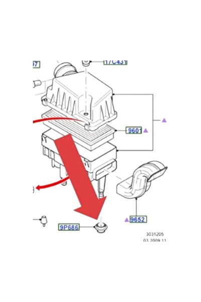 oemco Ford Air Filter Lower Mount Transit V.184/V.347/Connect/Fiesta/Focus/Mondeo/Kuga/C-Max (2Pcs Set)