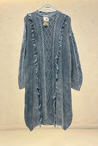 sahnemoda Püsküllü Saçörgülü Otantilk Yıkamalı Pamuk Elbise