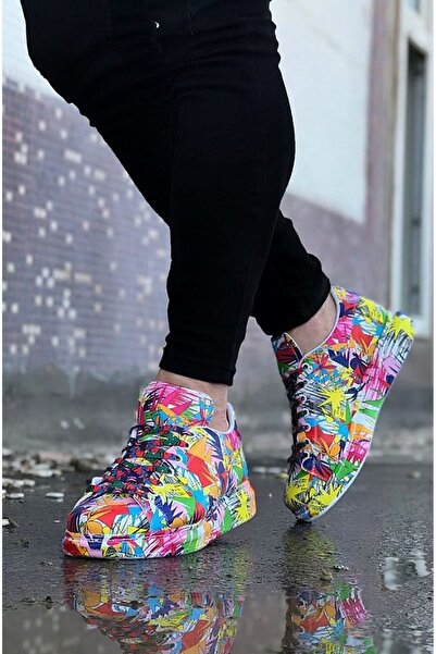 Lucy Shoes Yg501 Men's Casual Lace-Up Red Dyed Leather Sports Sneaker Shoes Crt - Multi Color