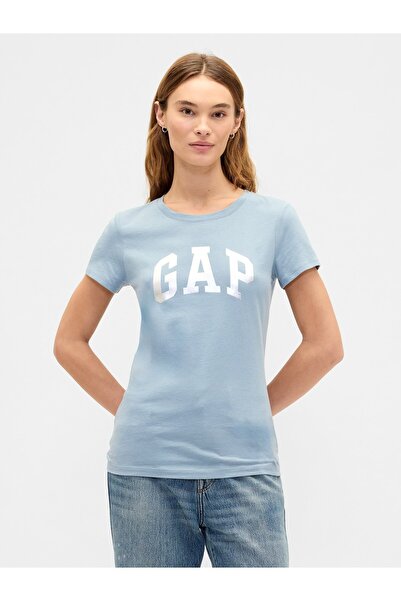 GAP Kadın Açık Mavi Logo T-Shirt