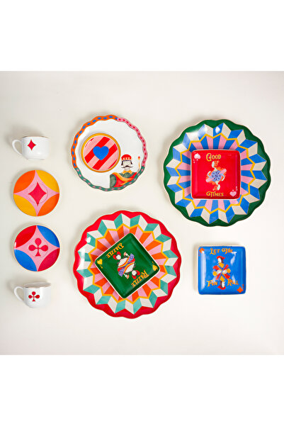 Zsa Zsa Zsu Luohu Porselen Tabak 12x12x2 Cm Kırmızı