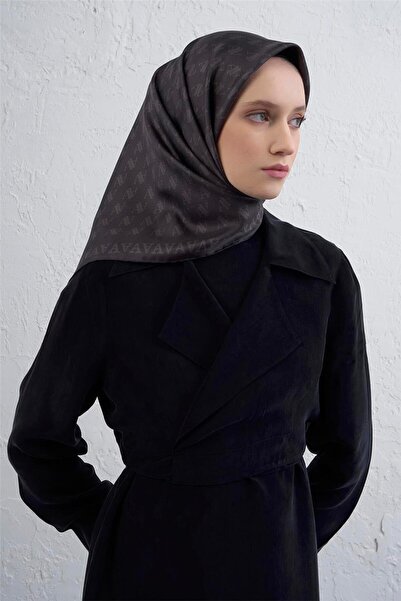 Armine بنقشة المونوغرام وشاح تويل حرير نقي 9412D 01