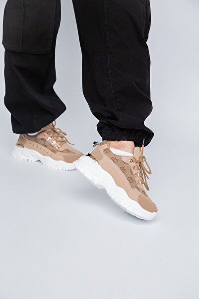 Bello Star Women's sports shoes with white and khaki elements (BS227EV2307115)