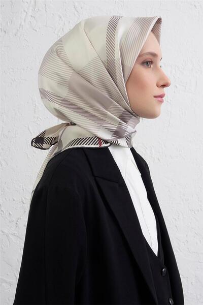 Armine Geometric Pattern Pure Silk Twill Scarf 9418D 82