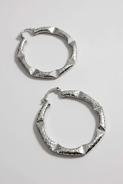 TAKIŞTIR Silver Color Ysx Hoop Earrings (Pair)