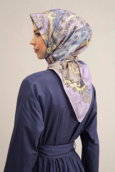 Armine Eșarfă de mătase Sura 9338-82 Motiv mixt violet