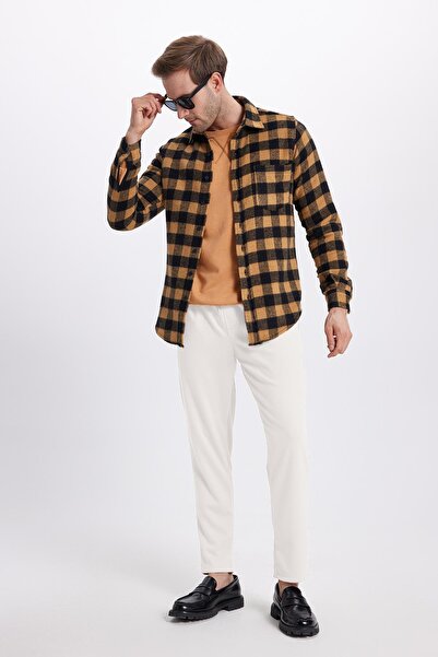 Tudors Men's regular fit classic cut dark white jogger pants with elastic waist and laces