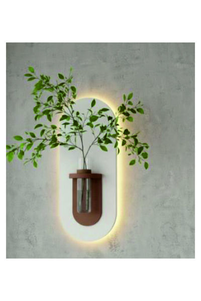 dedeler dekor Led’li dekoratif tablo 60x40 modern saksılı tablo