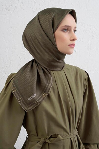 Armine İpek Eşarp 2026 Kış - 9401-50 Haki Twill