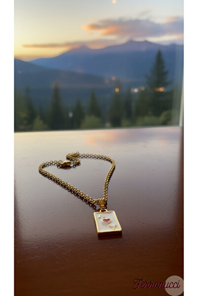 Feronnucci KARE AS A Harfi Kalp Figürlü KADIN Kolye