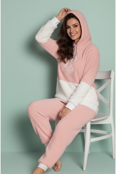 NOCHES PYJAMAS Women's Hooded Plush Pajama Set