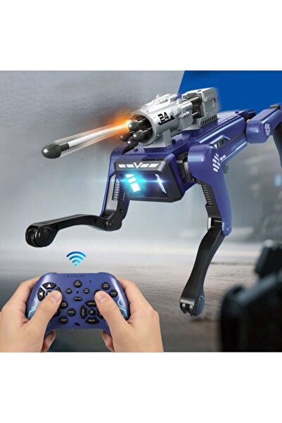 iUni Câine robot inteligent 8020 cu lansator de săgeți, telecomandă, comenzi vocale, programare prin mișcare