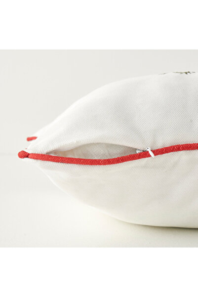 Bella Maison New Year Embroidered Throw Pillow Cover White (43X43 cm)