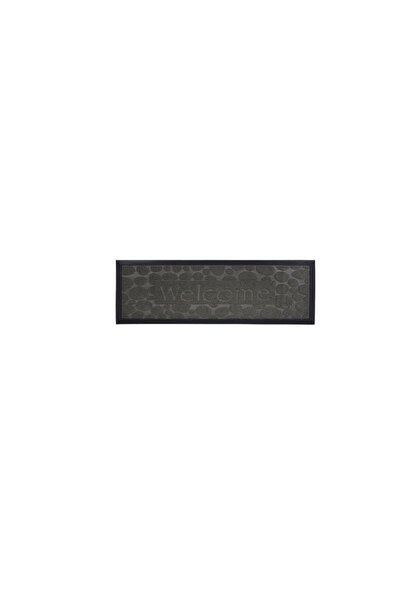 ÇIRPAN EV Black Embosed Rectangular Door Mat 75X25Cm