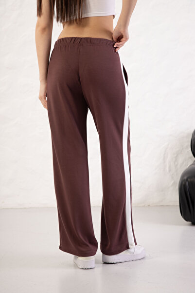 YusGos Women's Soft Textured Modal Fabric Side Stripe Wide Leg Palazzo Pants