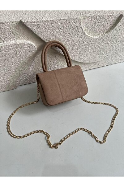 Mia Collection Candy Model Hand and Women's Shoulder Bag Suede Mink