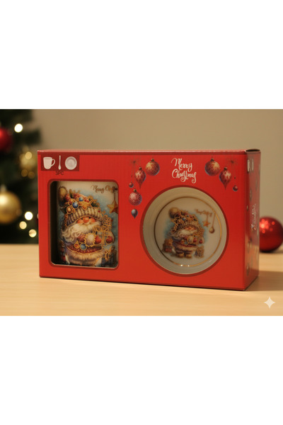 Aruz كوب سيراميك ملون بنمط سانتا كلوز القزم لعيد الميلاد - عيد ميلاد سعيد