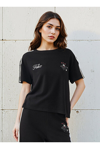 SP Characters T-shirt With Felix Embroidered Detail Viscose Blend