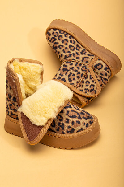 BURE AYAKKABI Çift Cırtlı İçi Kürklü Poli Taban Eva Astarlı Kız Çocuk Bot