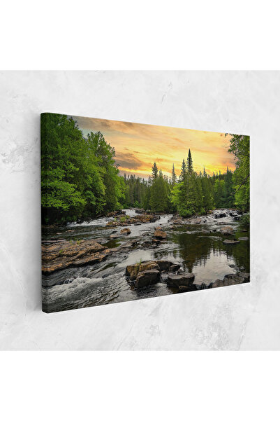 Arthub Canvas Painting, Bedroom And Living Room, Landscapes, Small River Forest