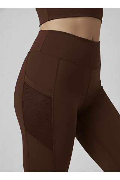 Sortie Women's Mesh Pocket Detail Karyoka Stitched Brown Diving Tights